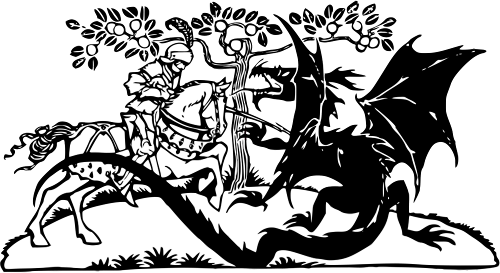 St. George faces the dragon. Credit: Jo-B via Pixabay