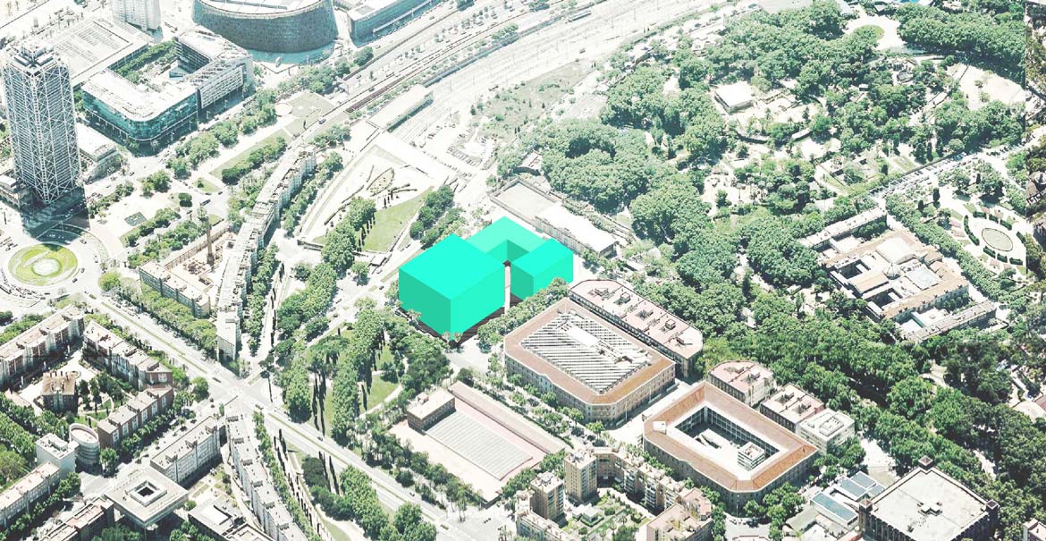 Ubicació dels edificis del Mercat del Peix al campus de la Ciutadella